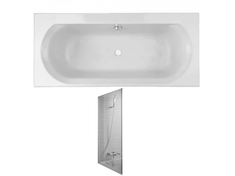 Pack baignoire droite 180 X 80 JACOB DELAFON Elise + pare bain struktura