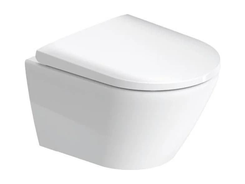 Cuvette WC suspendu sans bride compact DURAVIT D-Neo avec abattant frein de chute déclipsable