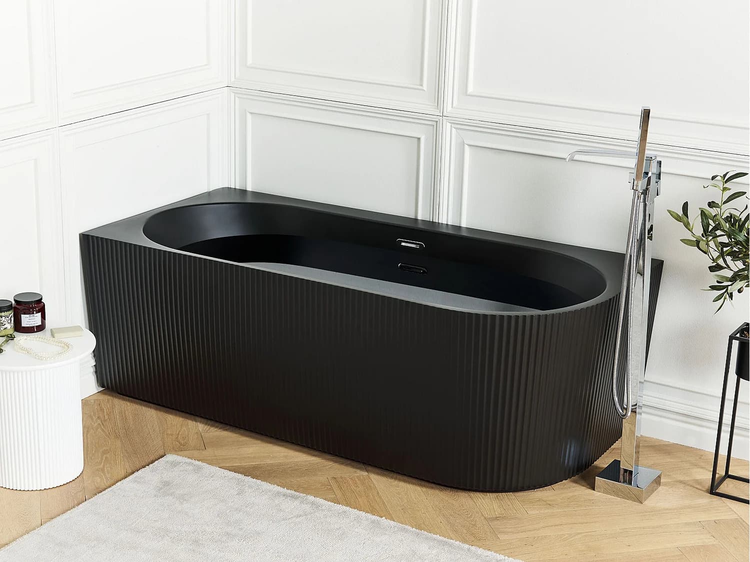 Baignoire d'angle GOCTA Côté droit 170 x 80 cm Noir