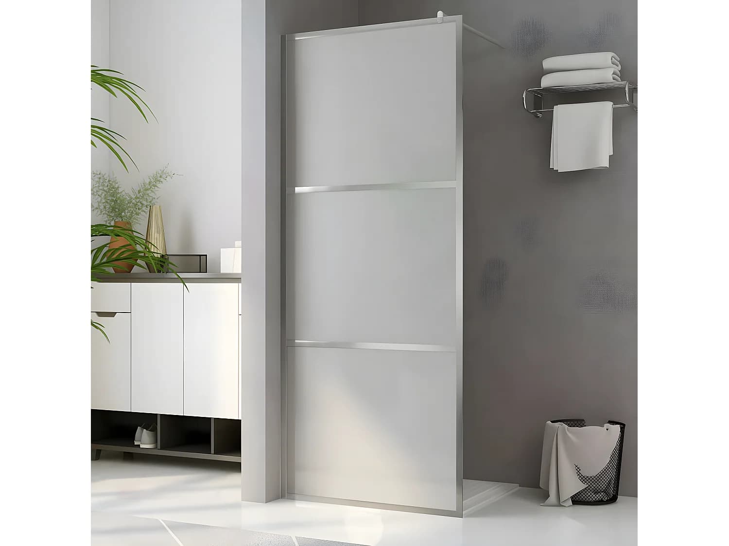 Paroi de douche à l'italienne à verre ESG dépoli 115x195 cm WVGQ8698