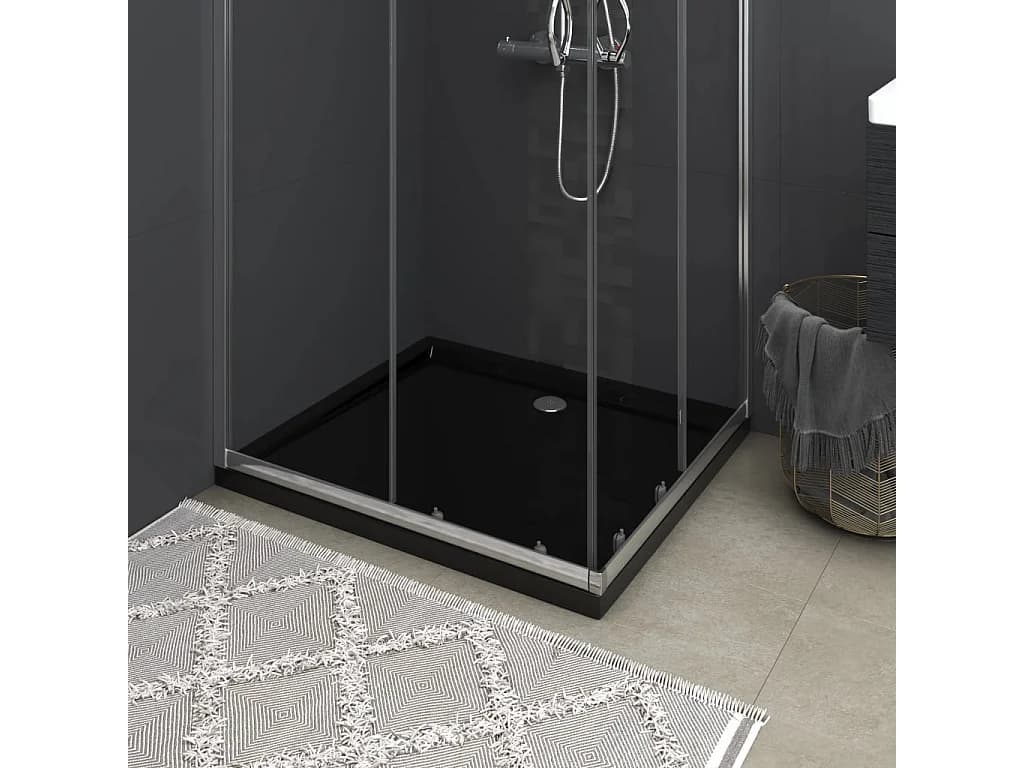 Receveur de douche rectangulaire ABS Noir 80x90 cm WVGQ8349