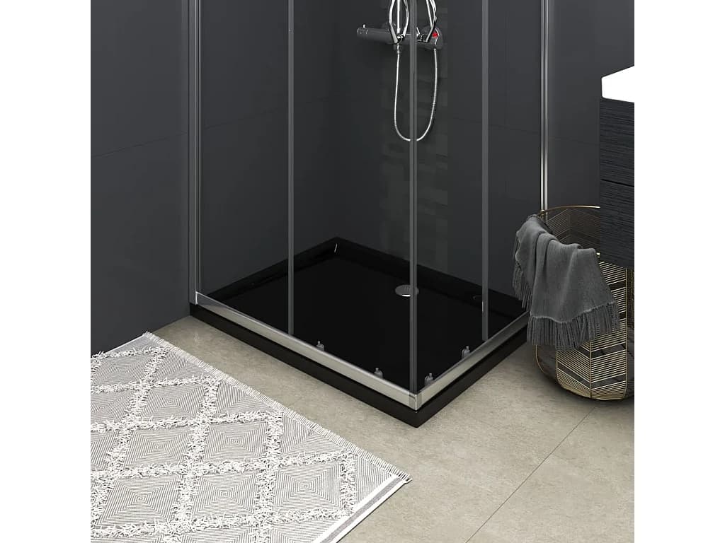 Receveur de douche rectangulaire ABS Noir 80x100 cm WVGQ8162