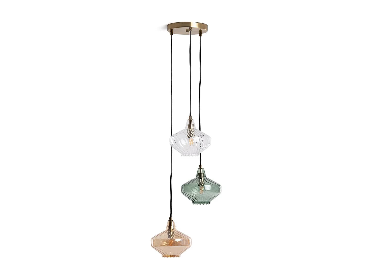 Suspension Métal et Verre 3 Spots Blas Multicolore