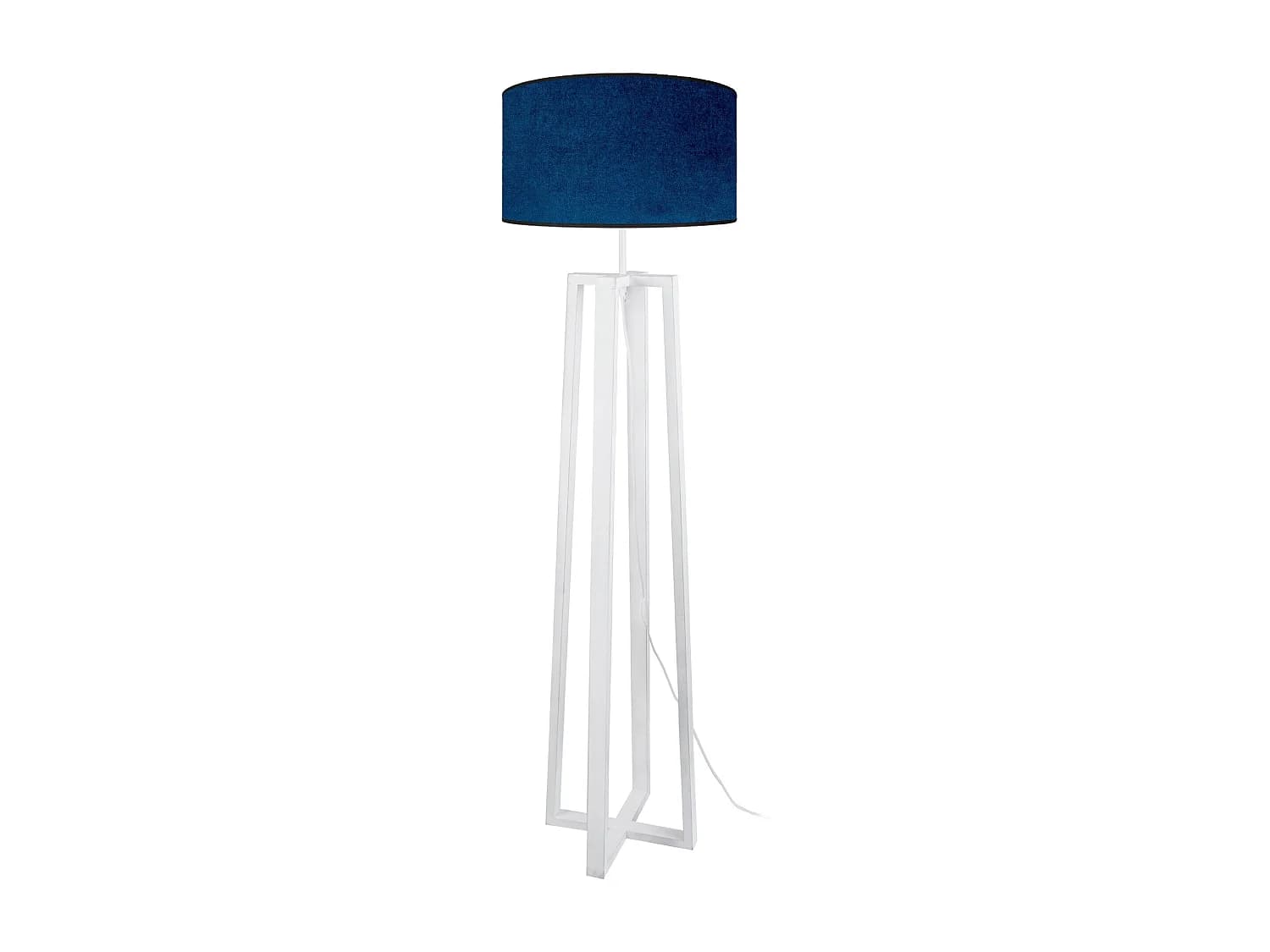 Lampadaire colonne bois blanc,bleu 155 cm.