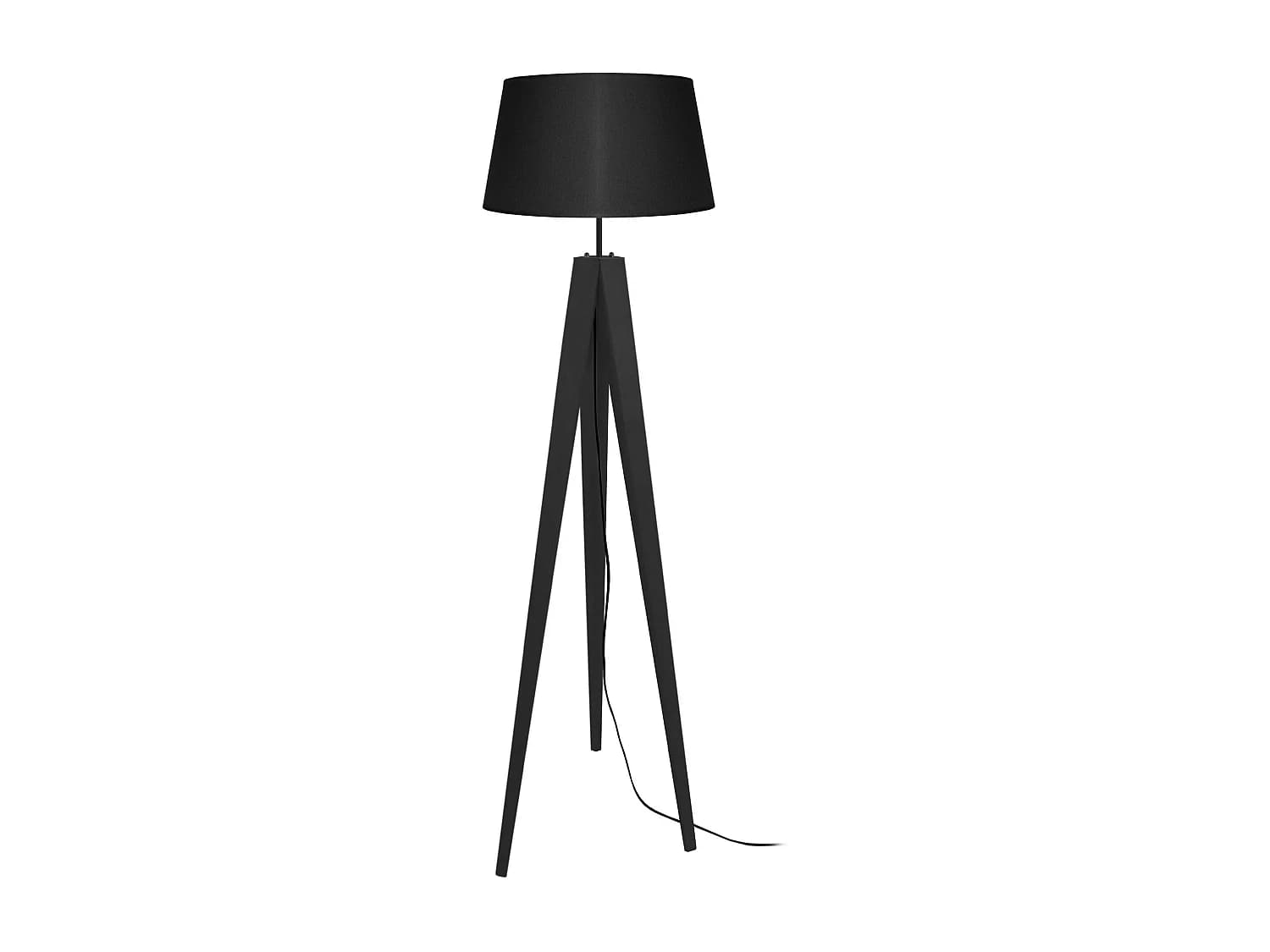 Lampadaire TOSEL ,bois,Noir ,H163xD50xP50cm