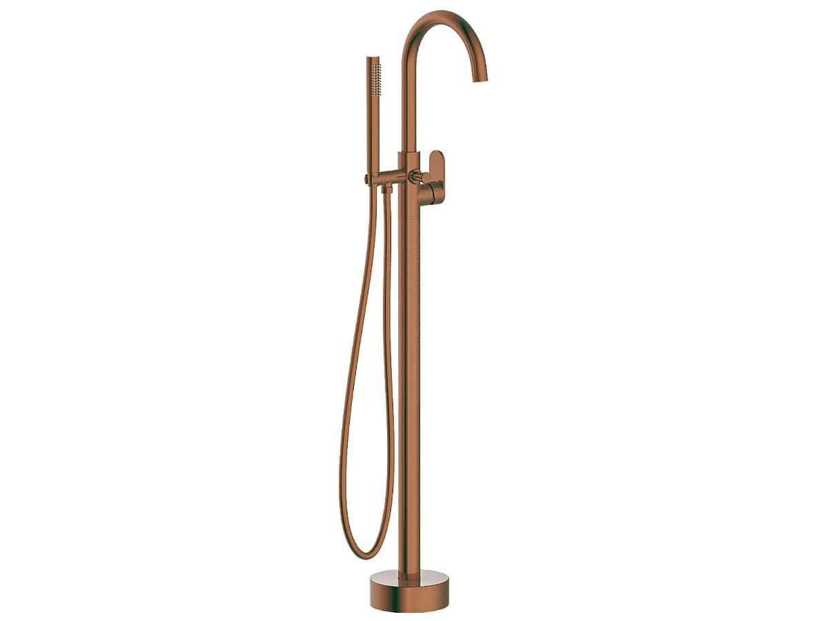 Charme II colonne de sol mécanique cuivre brossé pour baignoire ilot - Essebagno