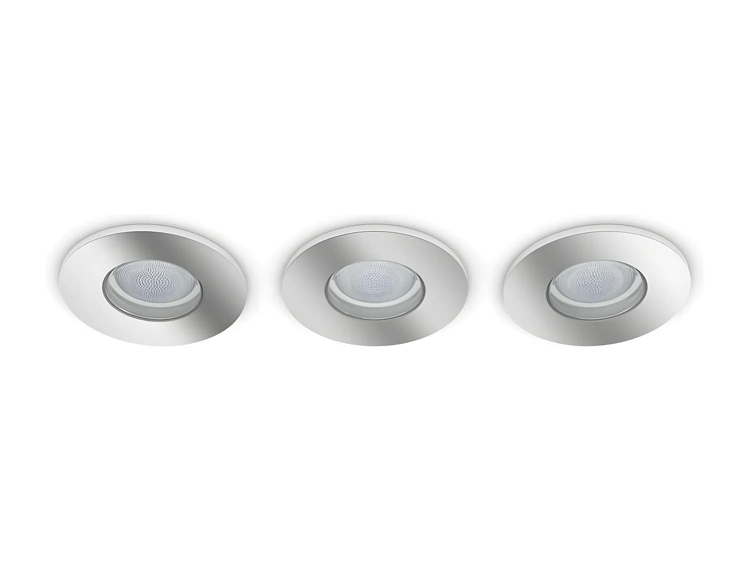 Pack 3 Spots Downlight White Ambiance Adore GU10 Hue Coupe Ø 70mm Chromé