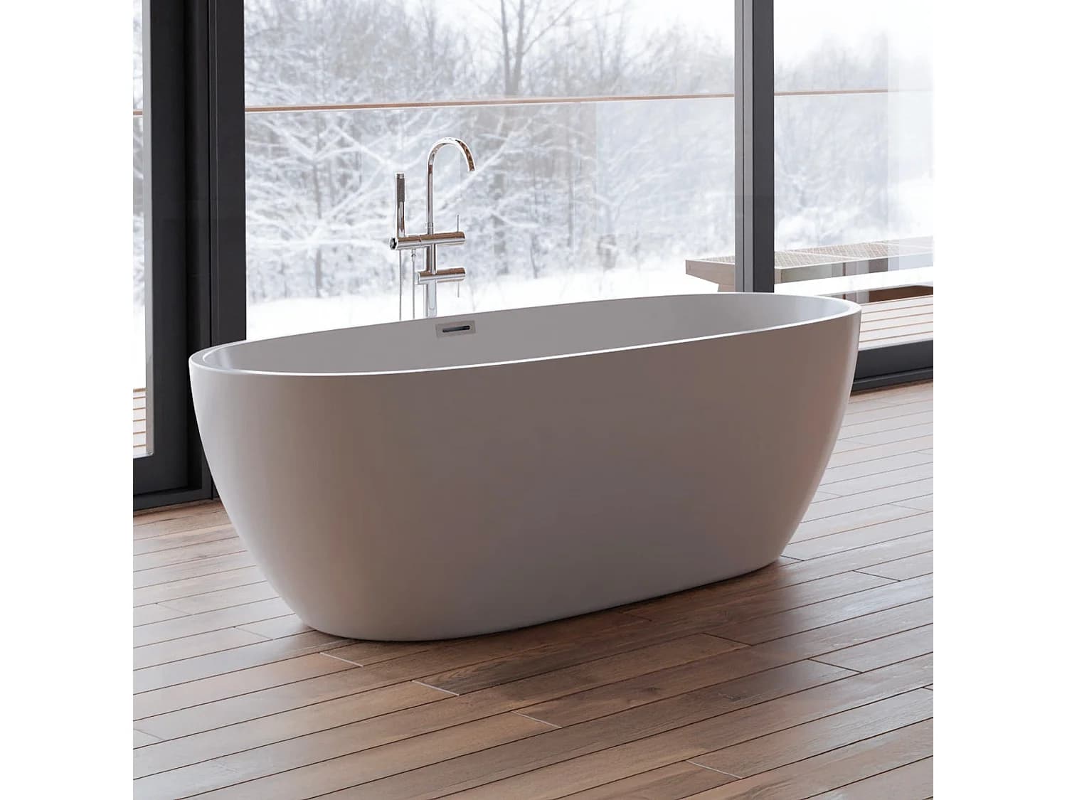 Baignoire îlot Ovale Samba 170 Blanche 170 X81 X58 Cm, By Spalina