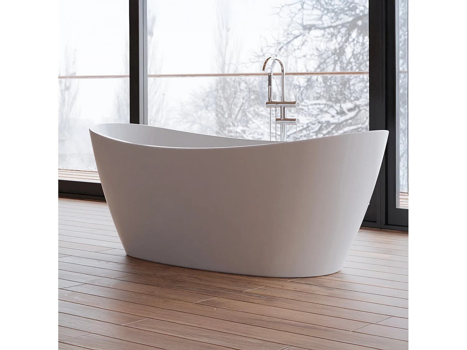 Baignoire îlot Ovale Neroon 2.0 170 Blanche 170 X80 X60 Cm, By Spalina