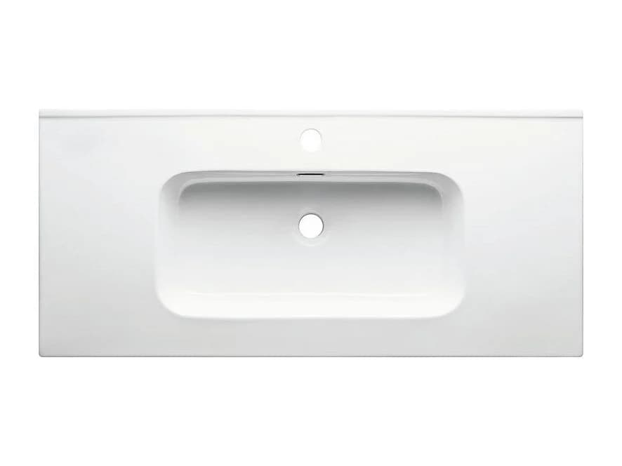 Vasque rectangulaire blanche à encastrer en céramique - 100 x 46 cm - GO