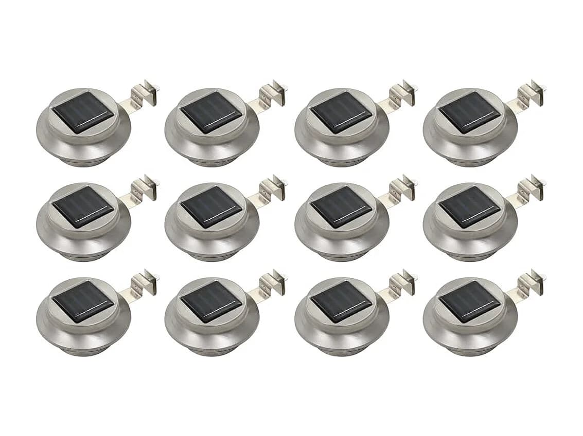 Lampes solaires à LED rondes d'extérieur 12 pcs 12 cm Blanc FR672585