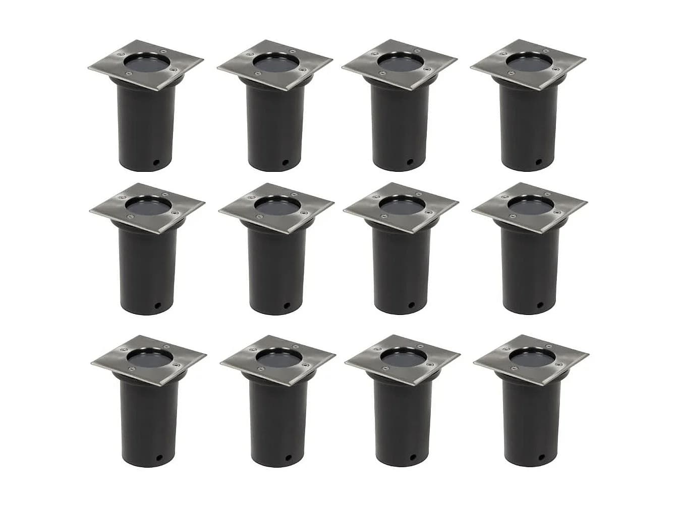 12 pcs Lampes encastrables au sol d'extérieur Carré FR674059
