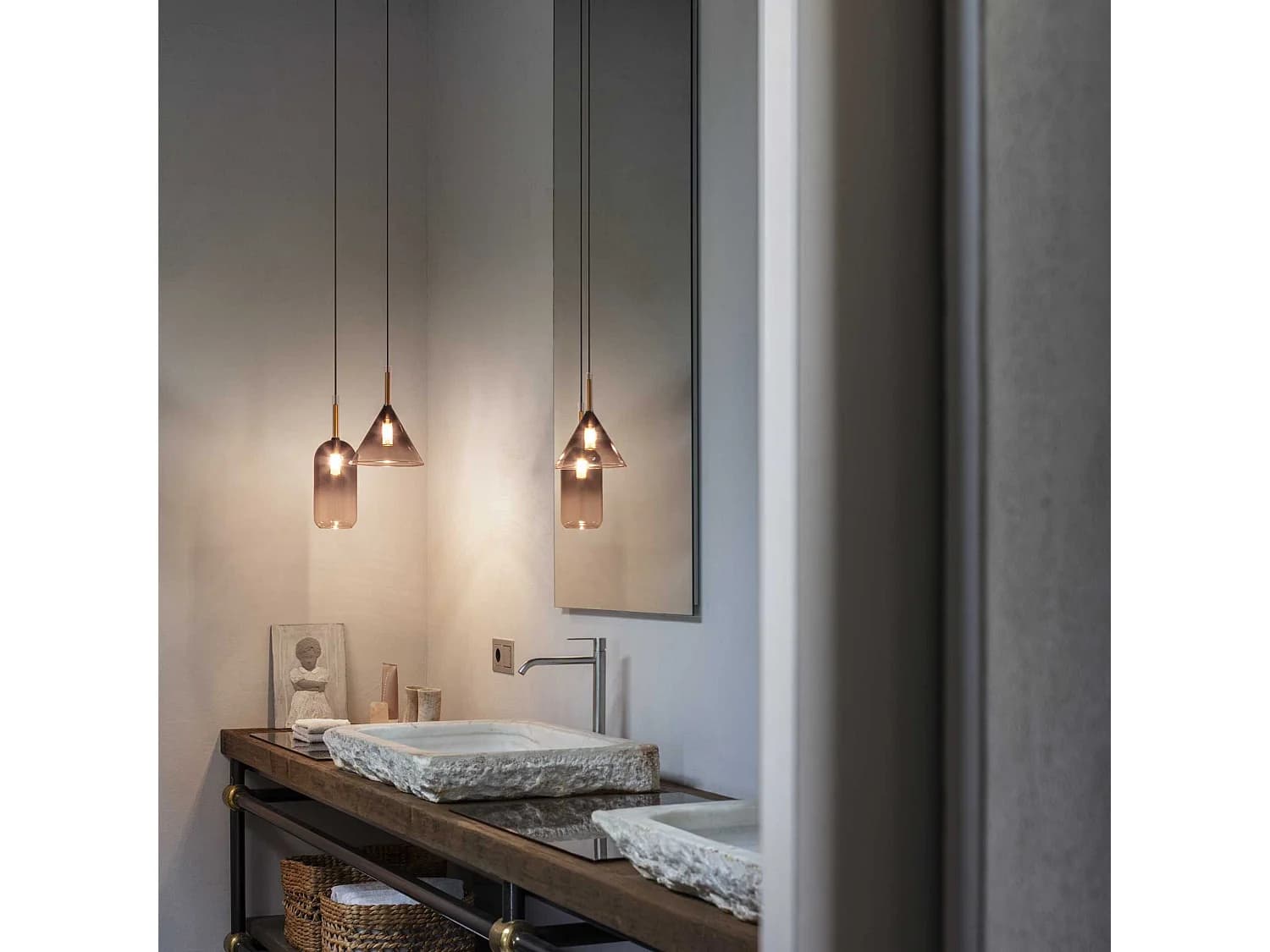 Ideal Lux EMPIRE Plafonnier Suspendu Cylindre Dôme Noir