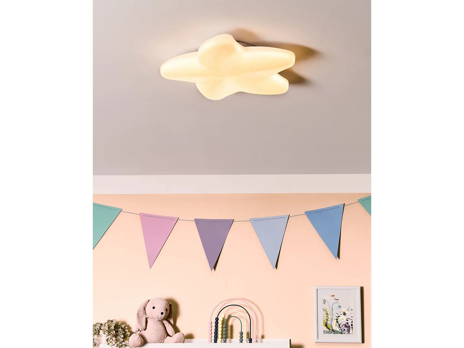 Plafonnier à LED Étoile de mer SURNA Avec variateur Blanc