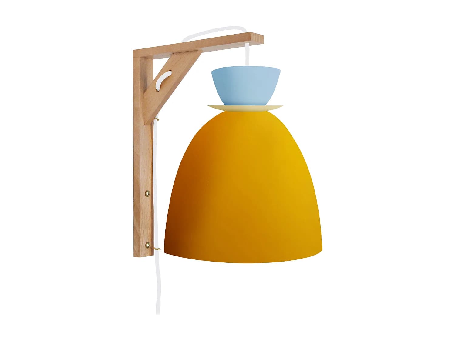 Applique TOSEL ,bois,Jaune ,H30xD21,5xP28cm