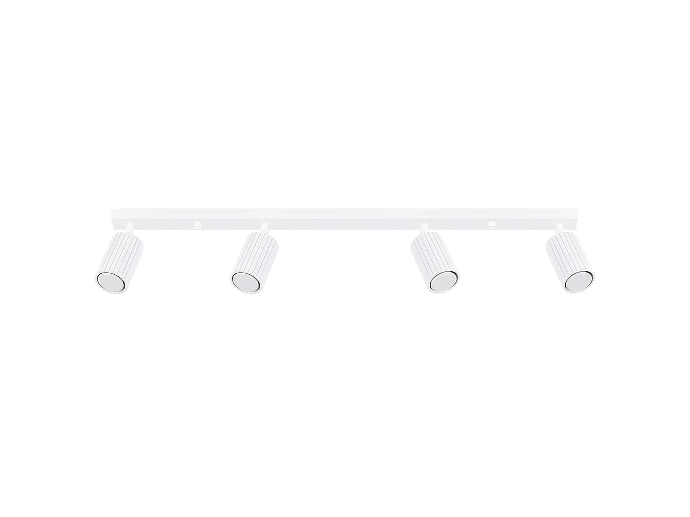 Plafonnier Karbon Minimaliste En Aluminium - 4 Sources Lumineuses - L.81 X H.16,5 Cm - Blanc