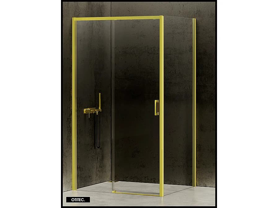 Porte de Douche avec Paroi Latérale (ouverture depuis l'angle) - 120 x 90 x 200 - OR LÉGER - PRIME - GAUCHE