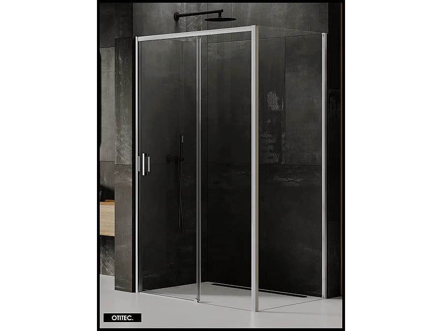Porte de Douche avec Paroi Latérale - 120 x 80 x 200 - CHROME - PRIME - DROITE