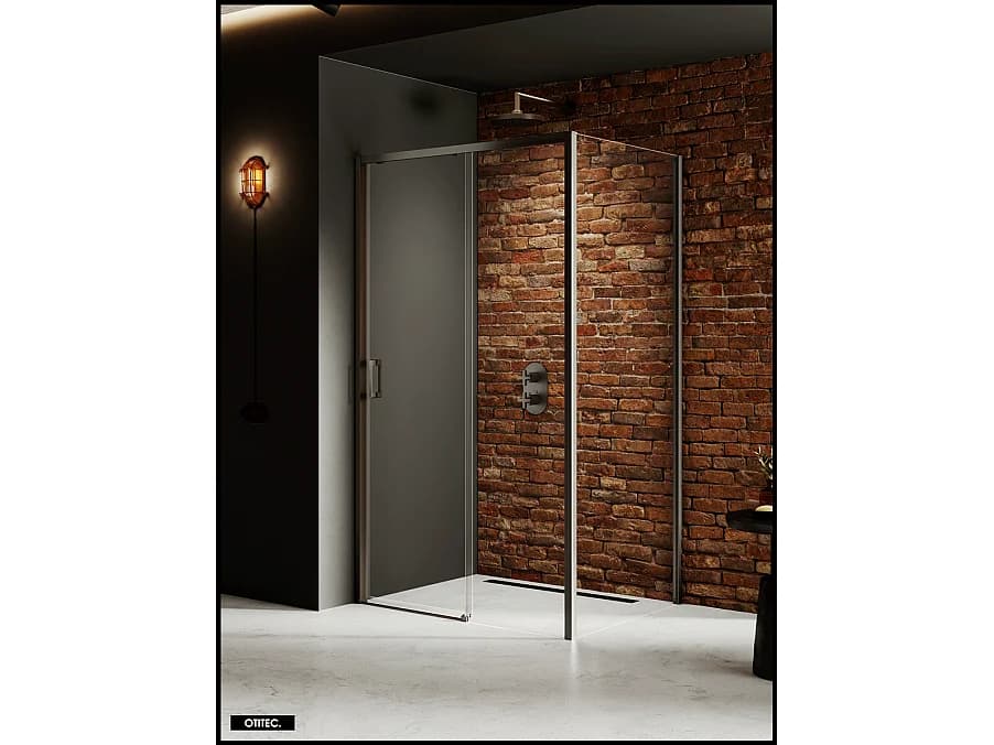 Porte de Douche avec Paroi Latérale - 150 x 100 x 200 - GUNMETAL - PRIME - DROITE