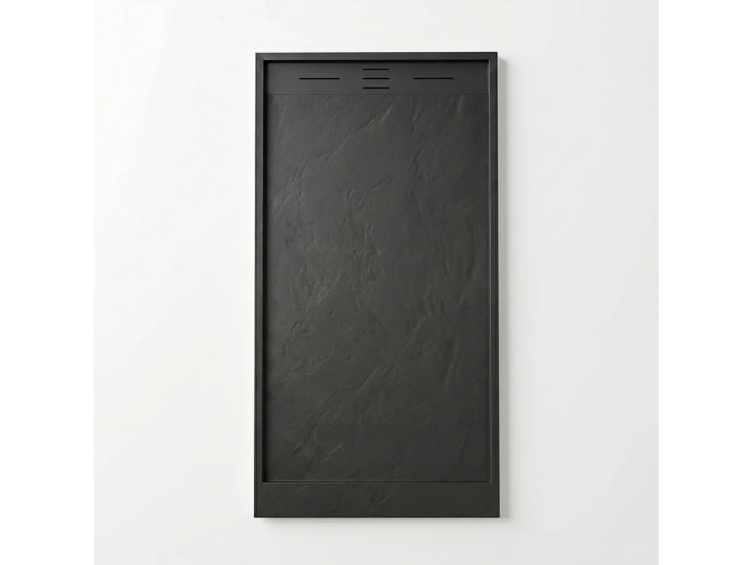 Receveur de douche 90 x 120 cm extra plat noir SALVI en SoliCast® surface ardoisée