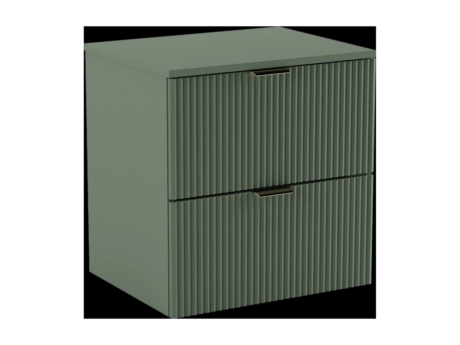 Meuble lavabo WENA, façades cannelées, Willy, 60x60x47 cm, Vert