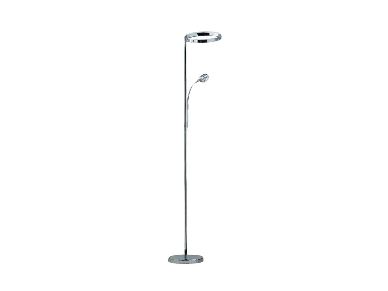 Lampadaire chromé dimmable double éclairage LED - Pancho