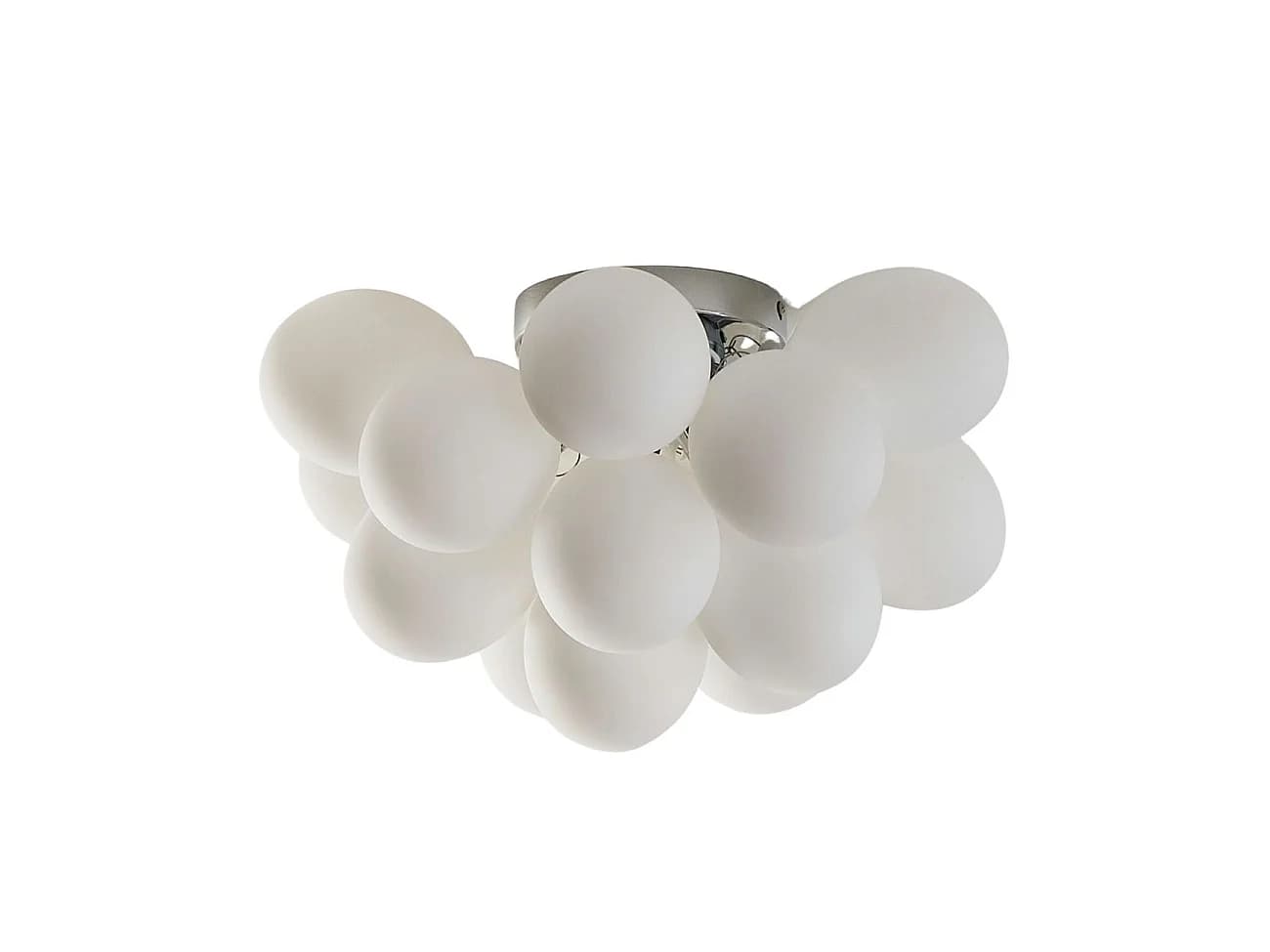 Plafonnier design grappe de 17 verres blancs - Bartali