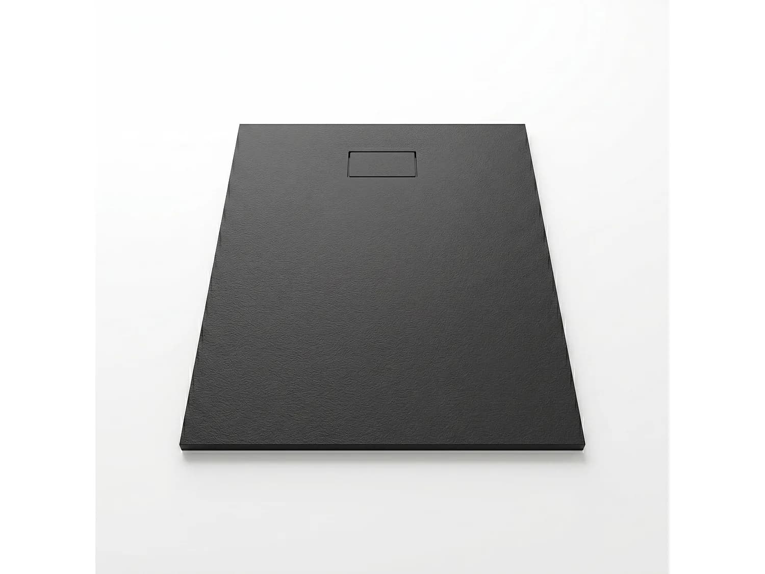 Receveur de douche 90 x 150 cm extra plat noir PIATTO en SoliCast® surface ardoisée