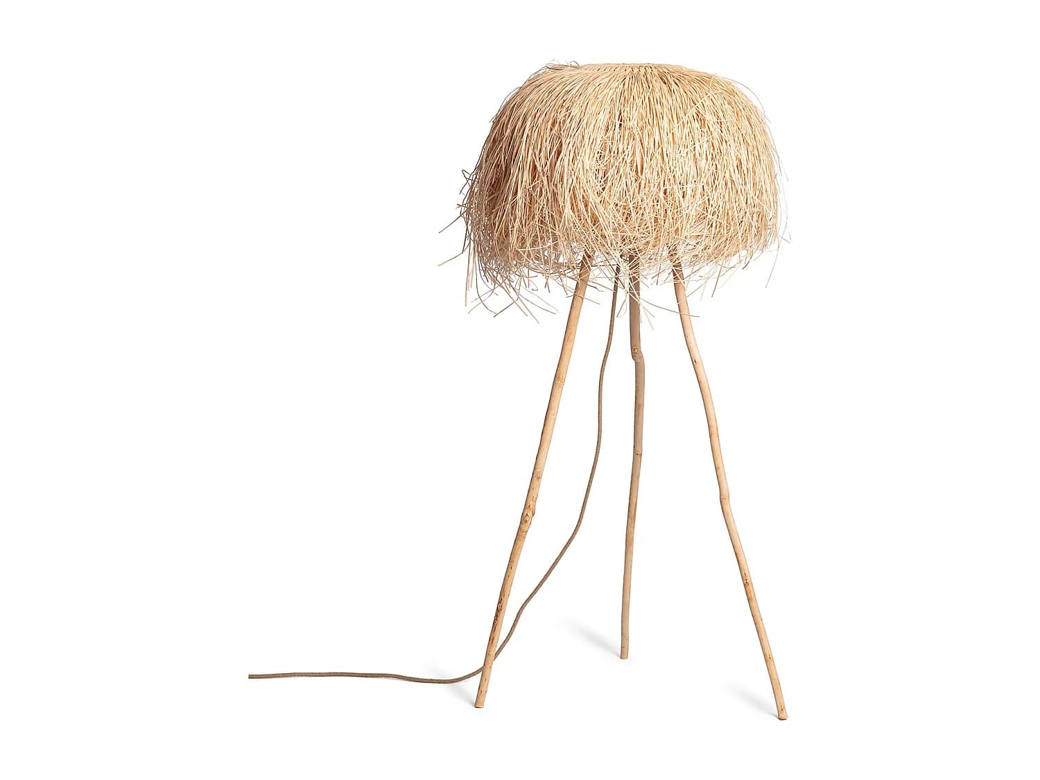 lampadaire en rotin Lasje Naturel