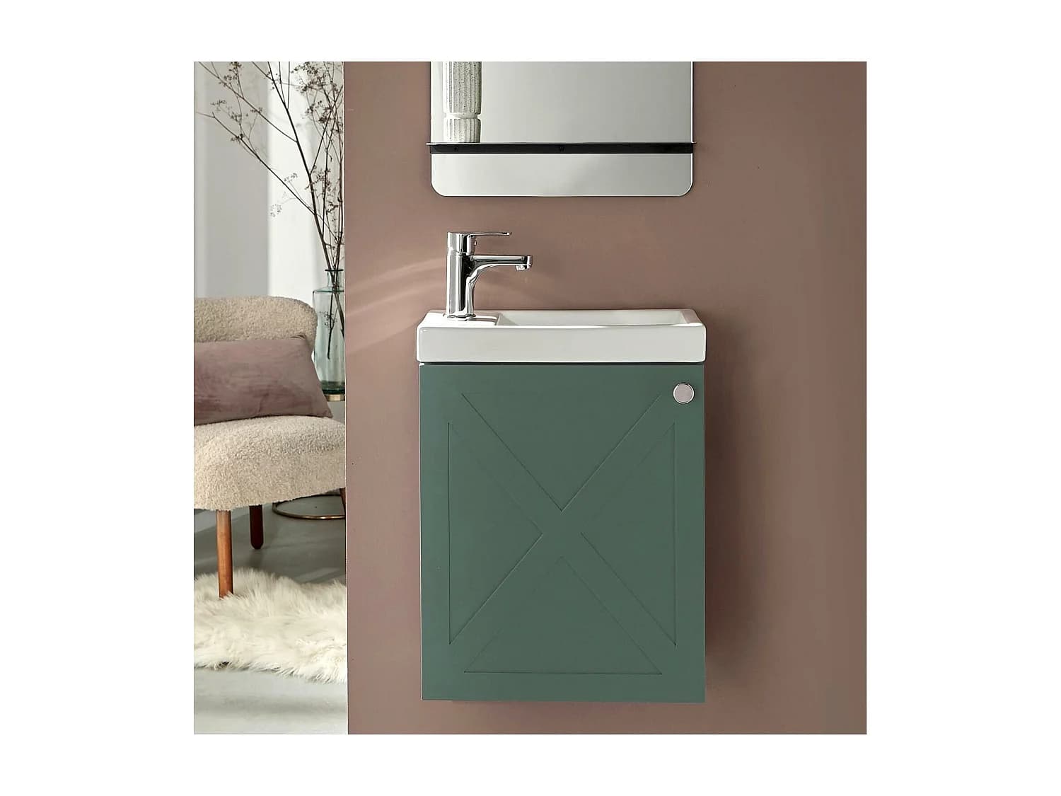 Meuble lave-mains AVA Vert de gris