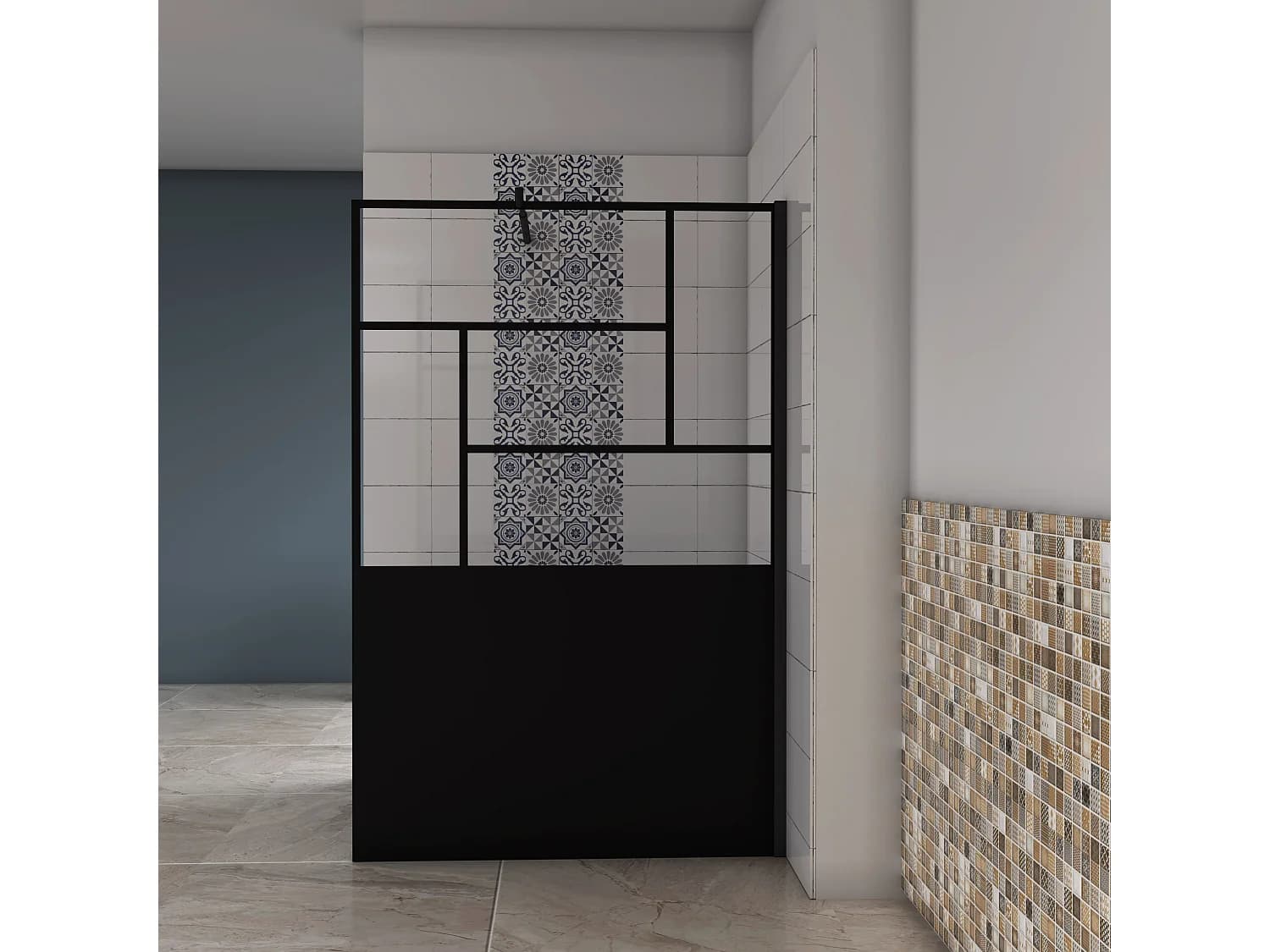 AICA paroi de douche 120x200cm,Paroi douche italienne industrielle,avec une barre de fixation extensible ronde,Conception et intimité