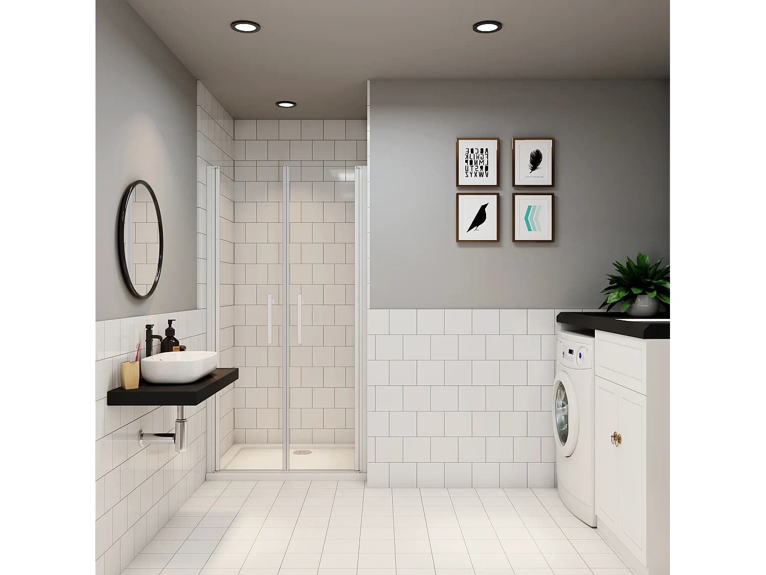 AICA Porte de Douche Battante 80x180cm, en Verre Trempé Anticalcaire 5mm, porte de douche pivotante à 180° avec Profilé Blanc, Installation en Niche