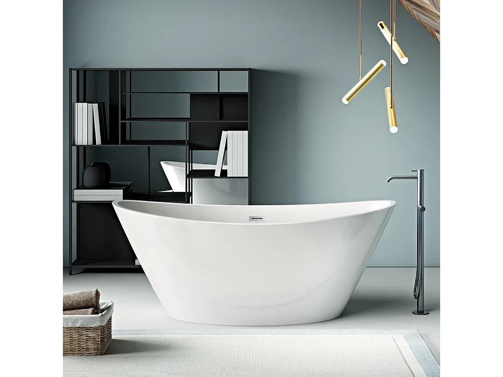 Baignoire îlot design ovale BRIGHTON blanche 157 cm