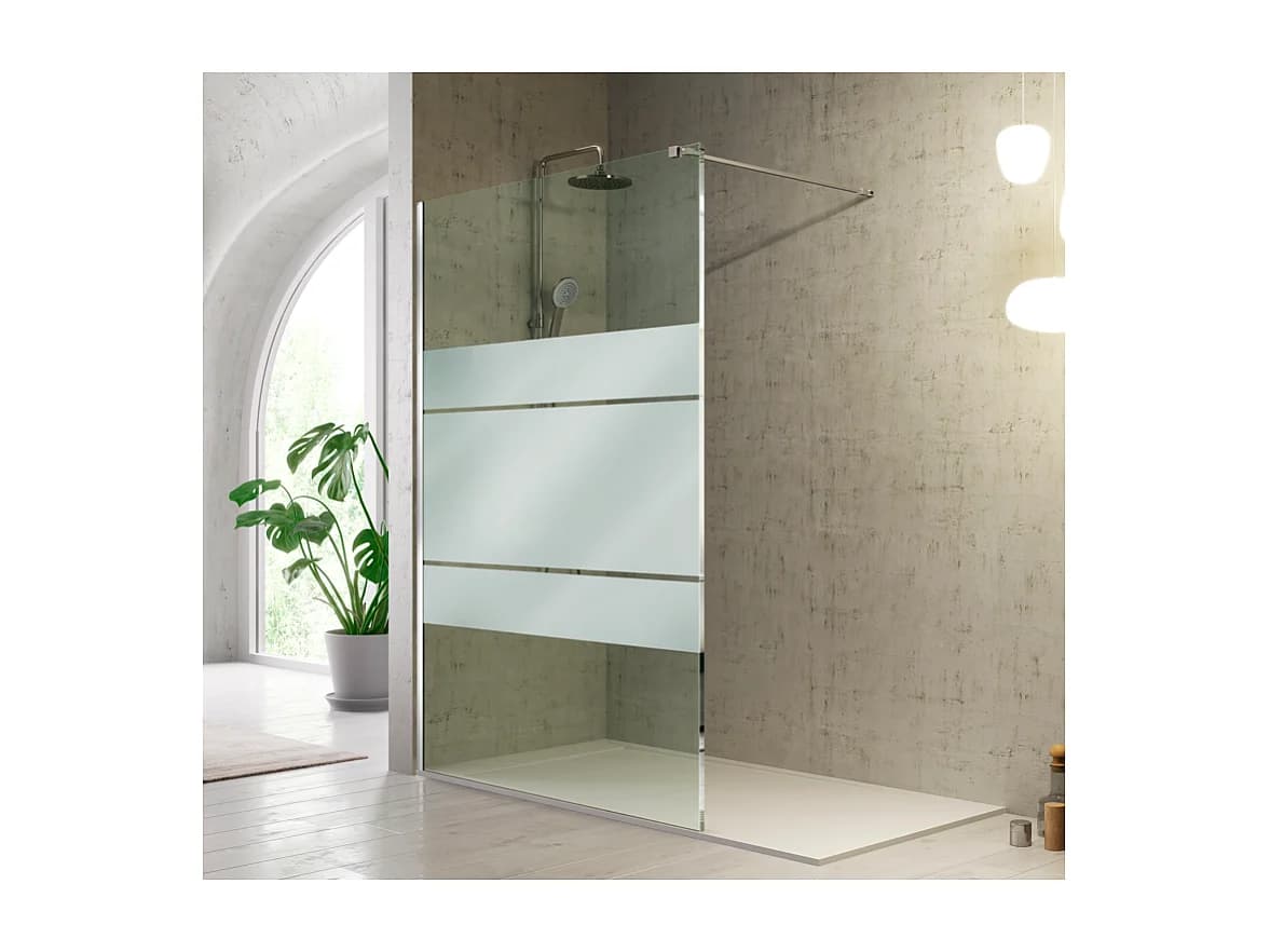 Paroi de douche fixe FRESH verre sérigraphié 100 cm