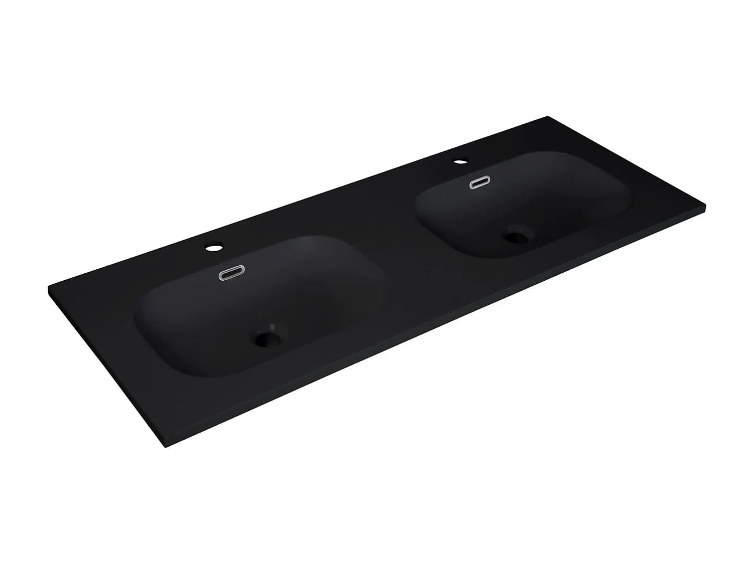 Plan vasque intégré en résine de synthèse ENIO 140cm noir