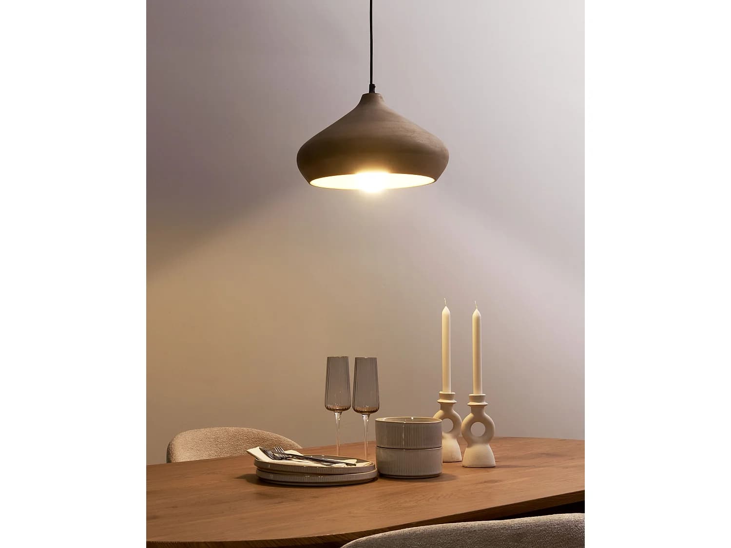 Lampe suspension RAWI Bois de manguier Marron clair