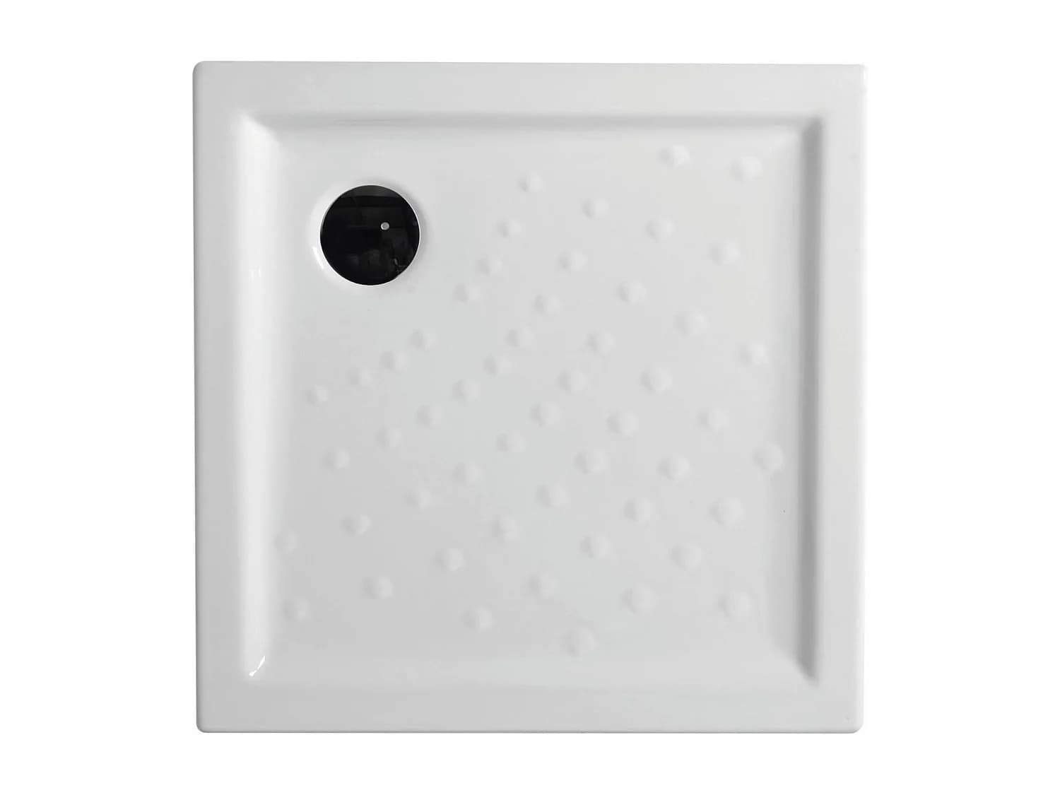 Receveur de douche carré « Matera » en céramique blanche antidérapante avec bords surélevés cm 80x80h