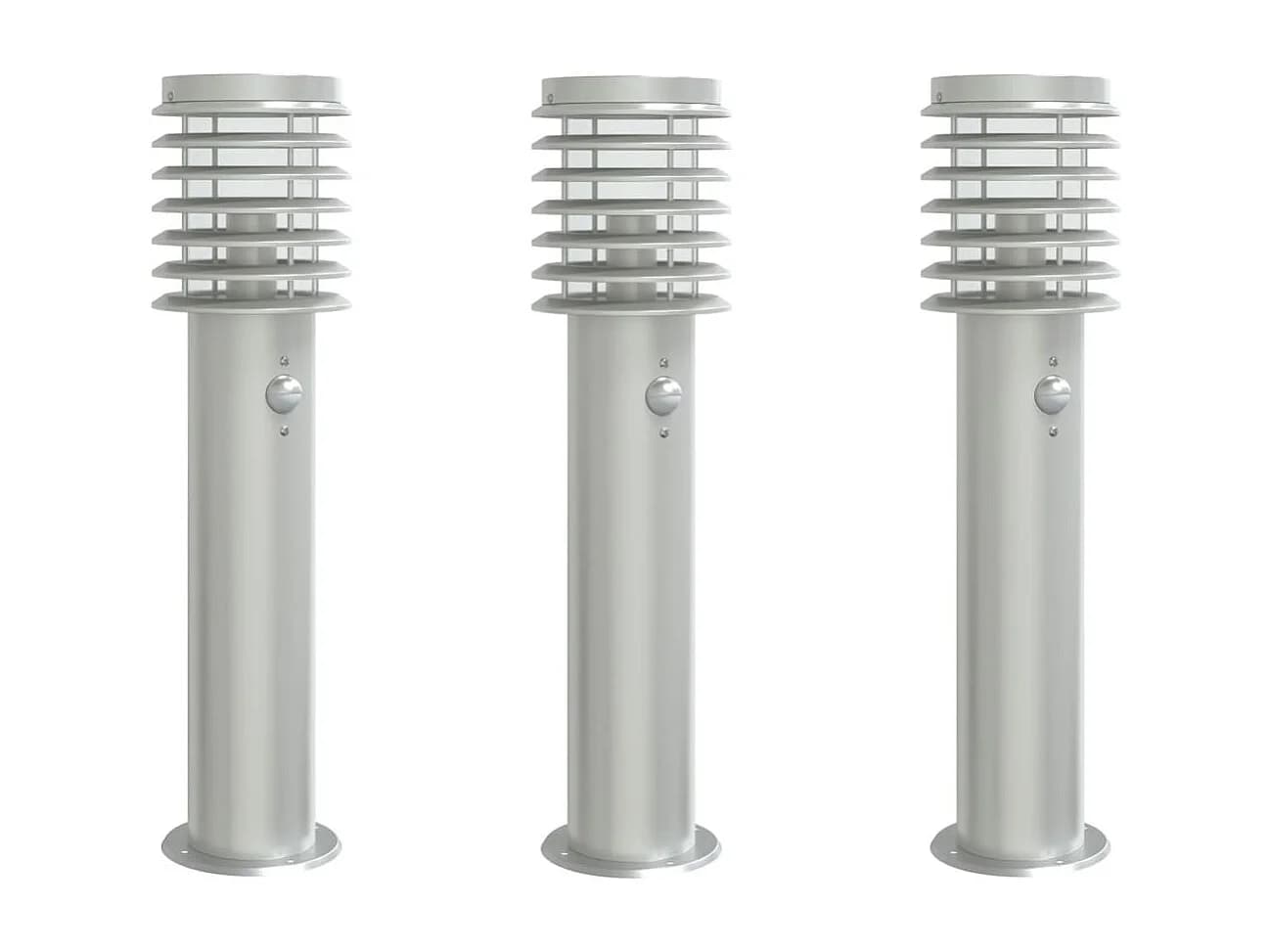 Lampadaires d'extérieur avec capteurs argenté 14 x 14 x 60 cm 02_0042568