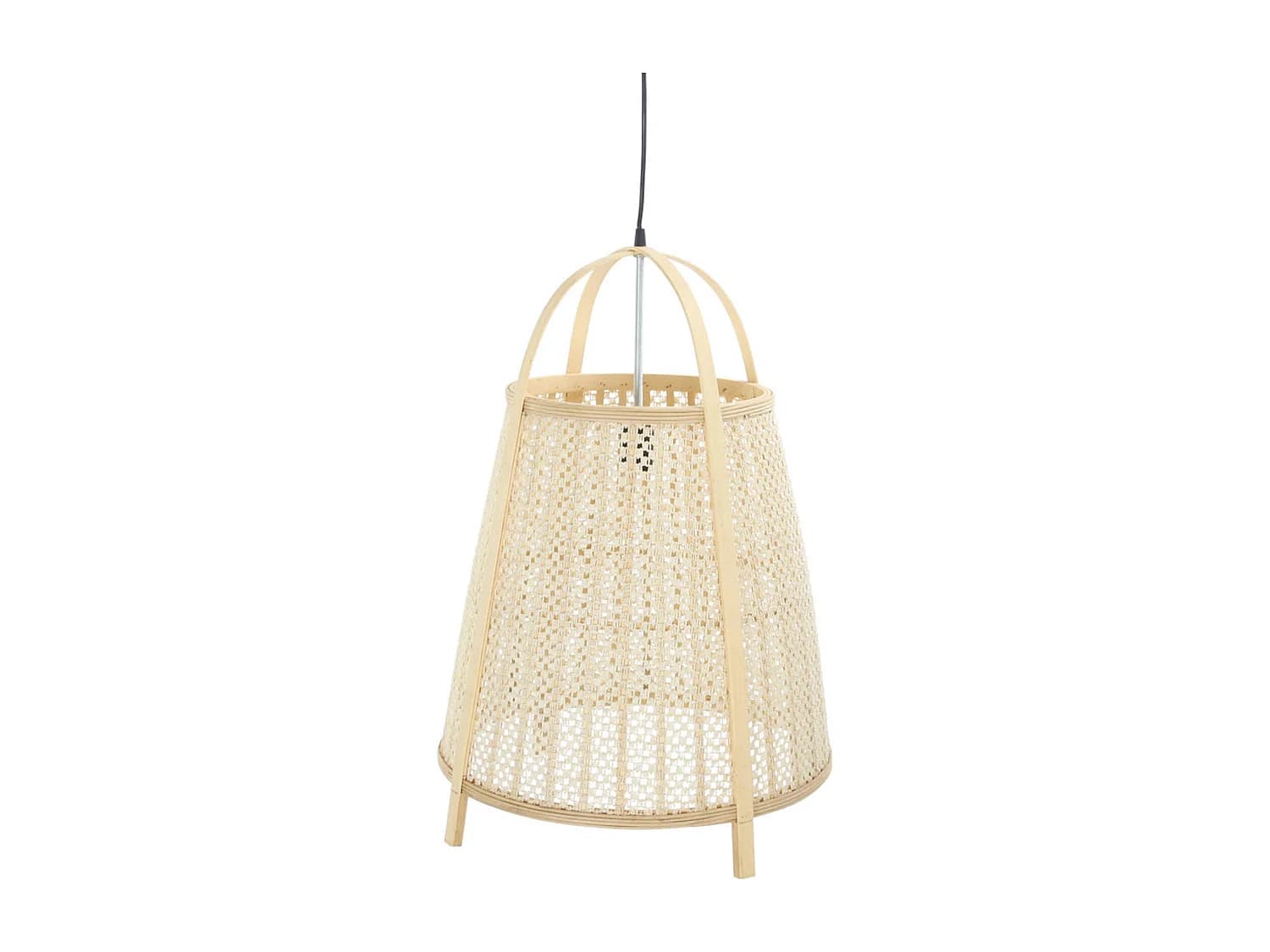 Suspension design chic en lin et bambou naturel