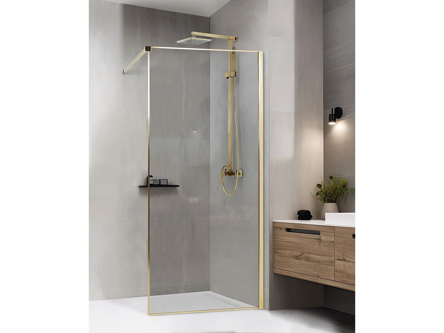 Parois de douche WASPAM 90 x 190 cm Doré