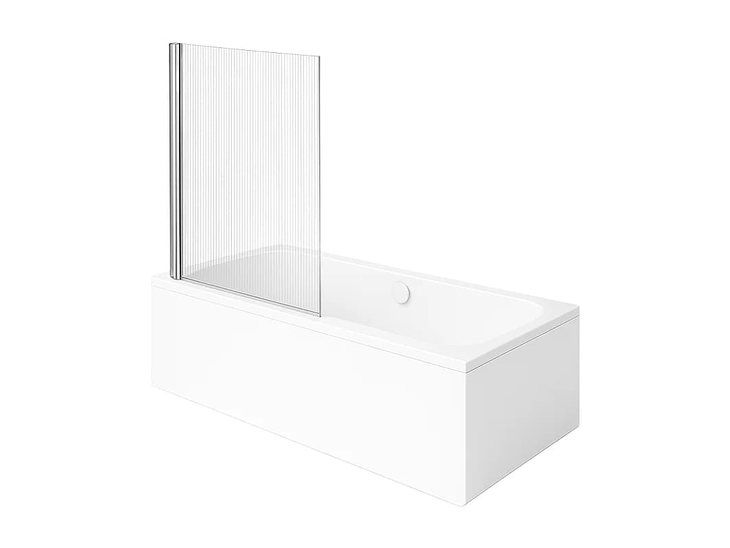 Baignoire droite VILLEROY & BOCH Architectura 170 x 70 cm Blanc + Pare bain gauche AURYS Raywall chromé