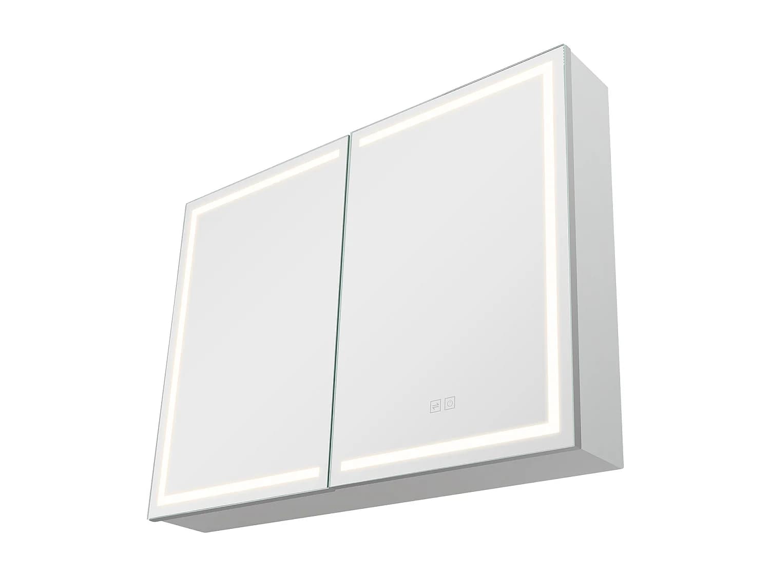 Armoire Murale Salle de Bain Miroir lumineux SucceBuy, Armoire de Toilette avec Miroir HD et LED 3 Couleurs à Intensité Variable, Prises et Ports USB, 60x80 cm