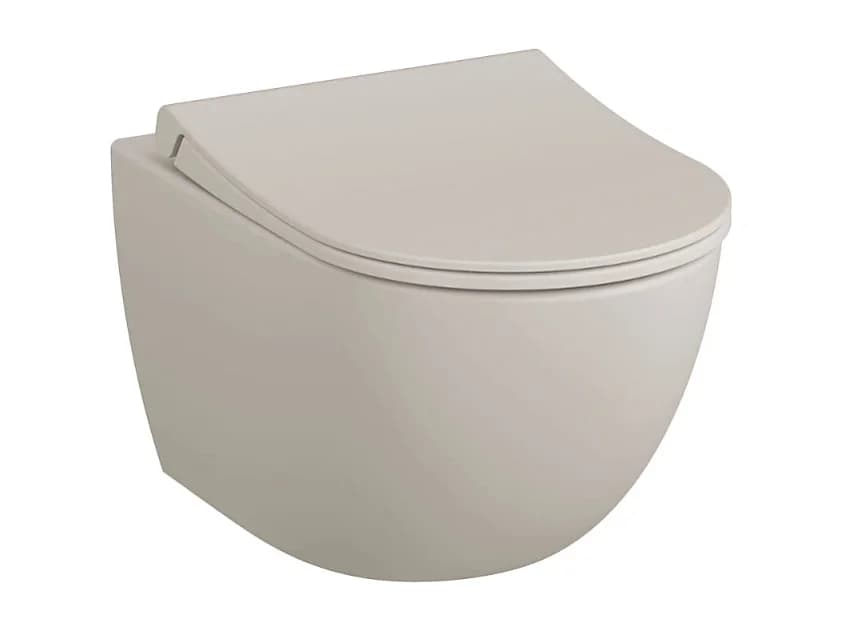 Cuvette WC suspendu sans bride VitrA Sento lin + abattant frein de chute déclipsable