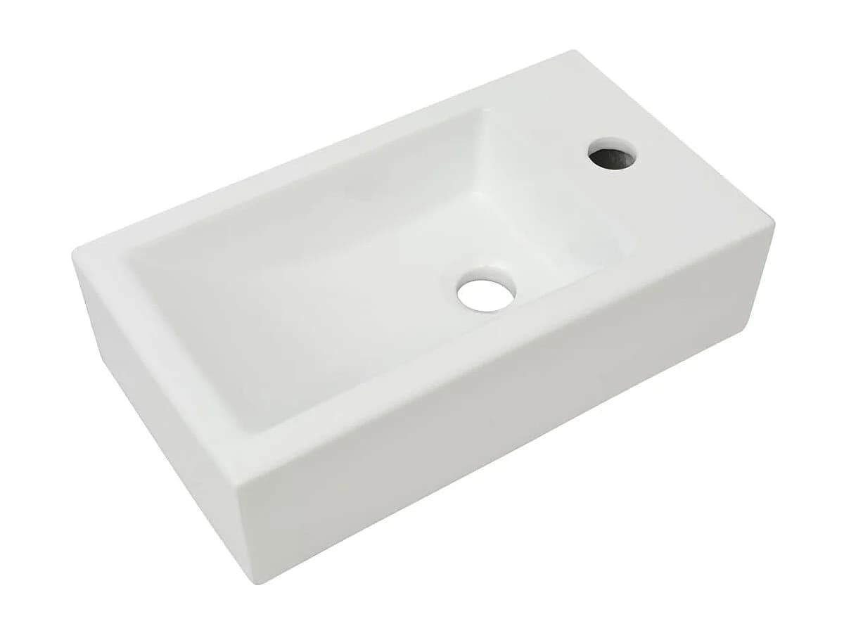 Vasque lavabo salle de blanche 46 x 25.5 x 12 cm 02_0002530