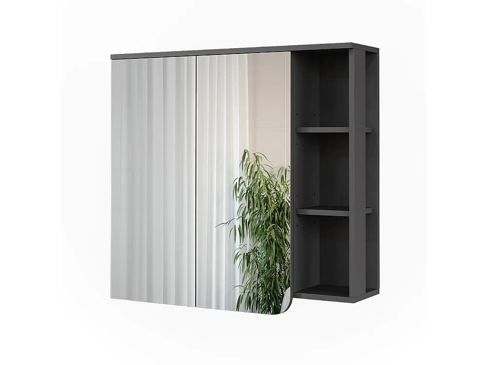 Armoire de toilette anthracite/blanc 80x20x75 karen