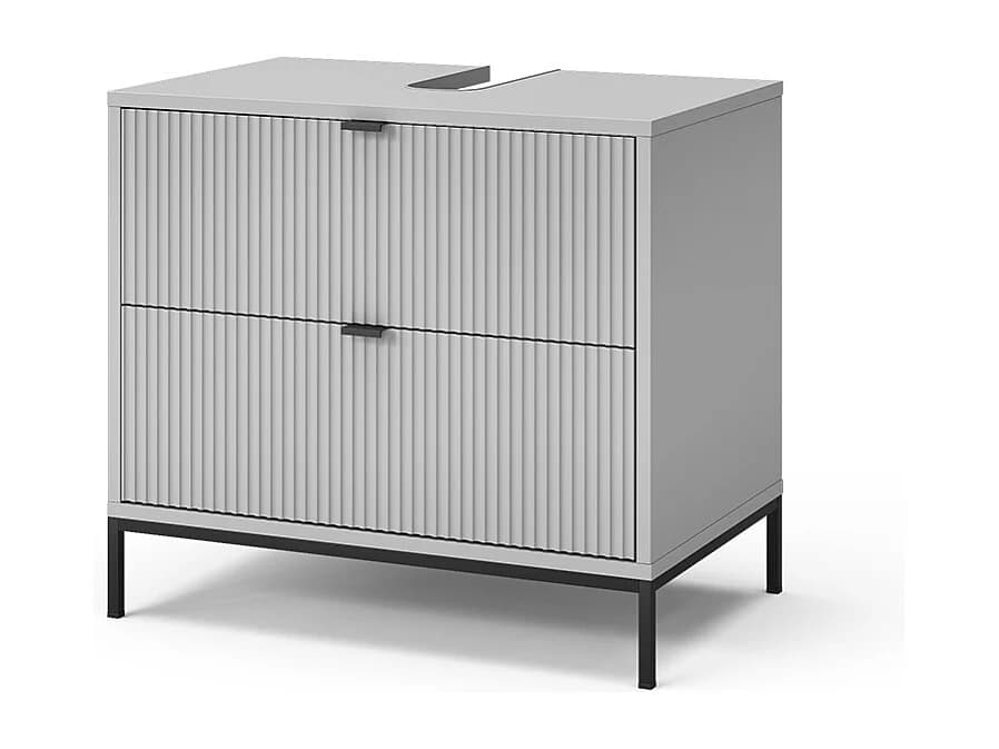 Meuble sous vasque simple gris 70x45.1x63 eliza