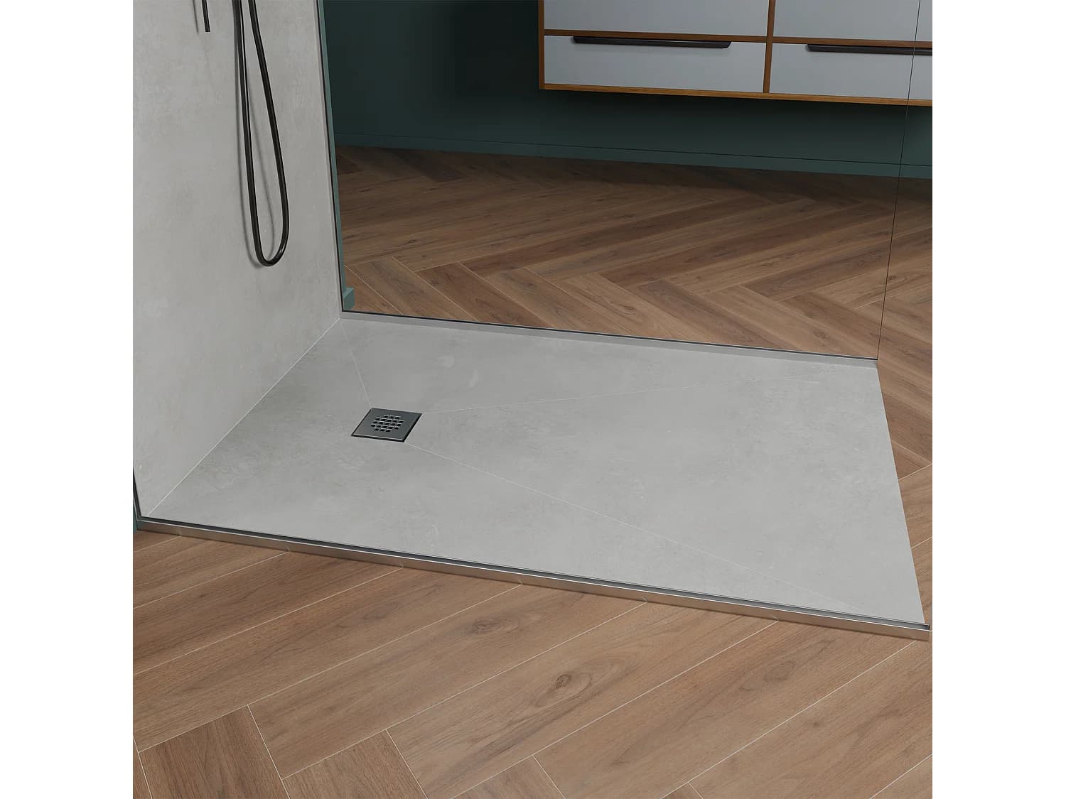 Onbath's receveur de douche à carreler grille carrée 120x90 cm recoupable