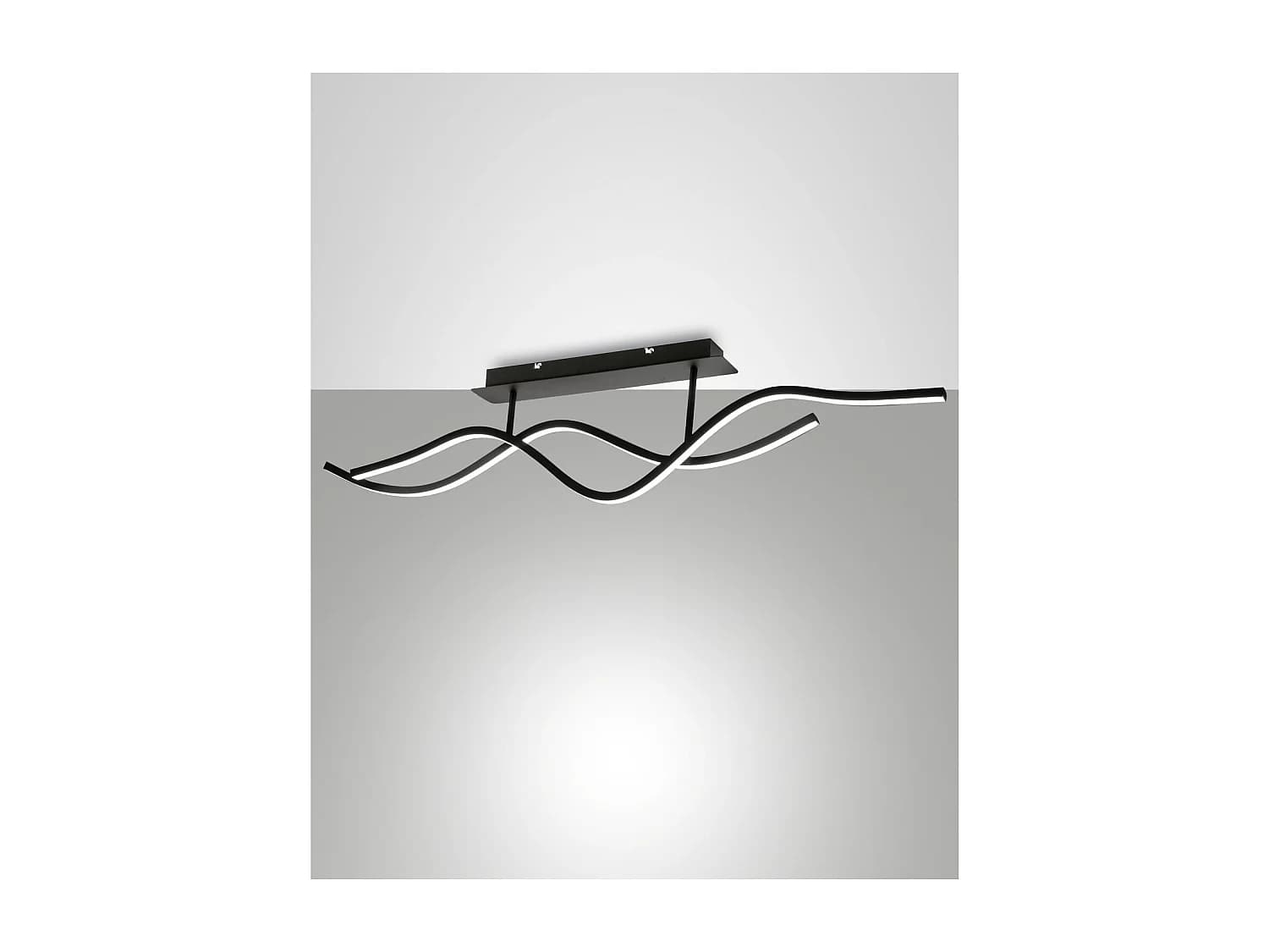 Plafonnier suspendu Sinuo LED 36W noir 3666-65-101 Fabas Luce