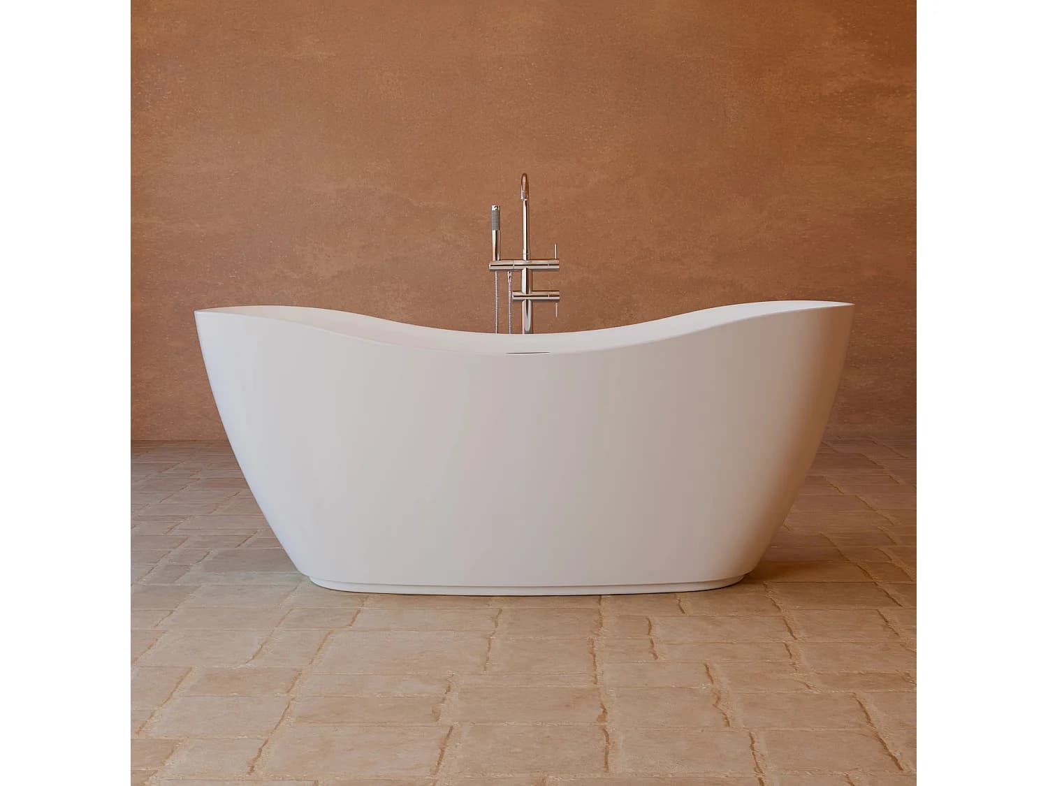 Baignoire îlot Ovale Exquise 160 Blanche 160 X73 X67 Cm, By Spalina