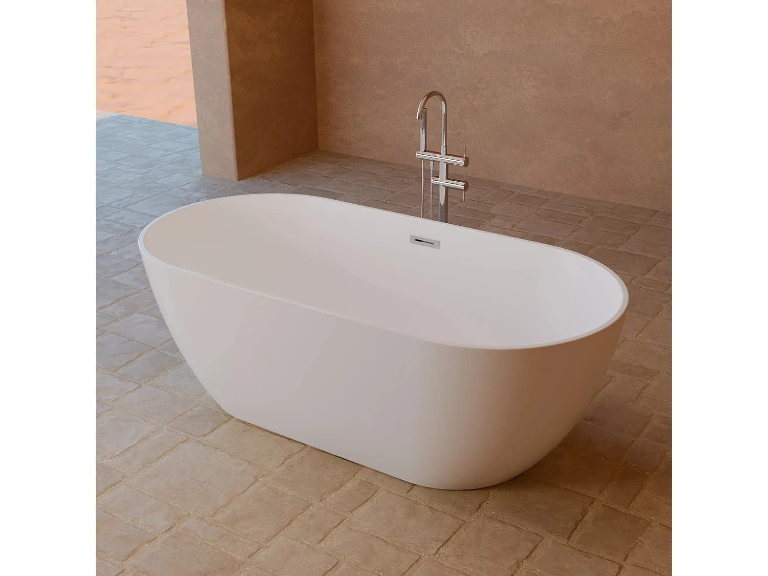 Baignoire îlot Ovale Eden 169 169 X80 X58 Cm, By Spalina